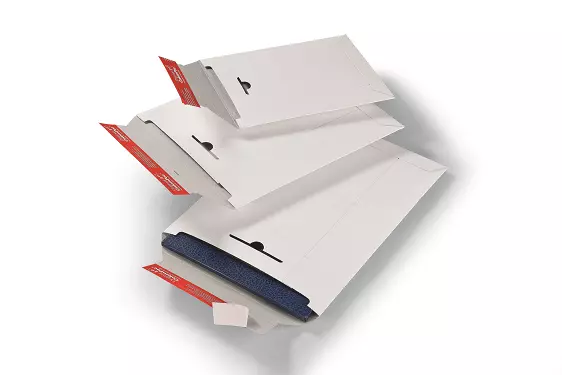 Visszazárható karton boríték (fehér) - Colompac